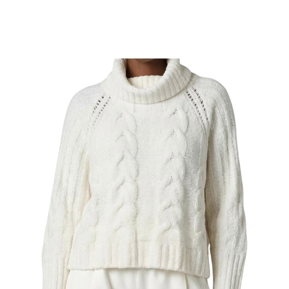 moon & madison Ivory Cable Knit Turtleneck Sweater